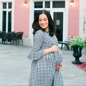 Black and white gingham dress.